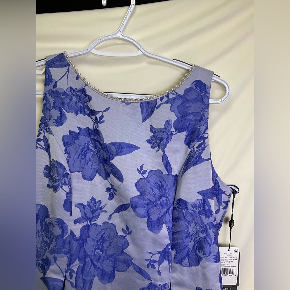 Adrianna Papell Blue Floral Midi Dress - Picture 5 of 9